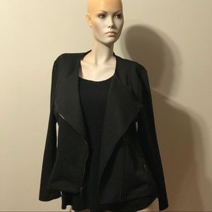 Alfani Long Sleeve Jacquard Zipper Front Jacket